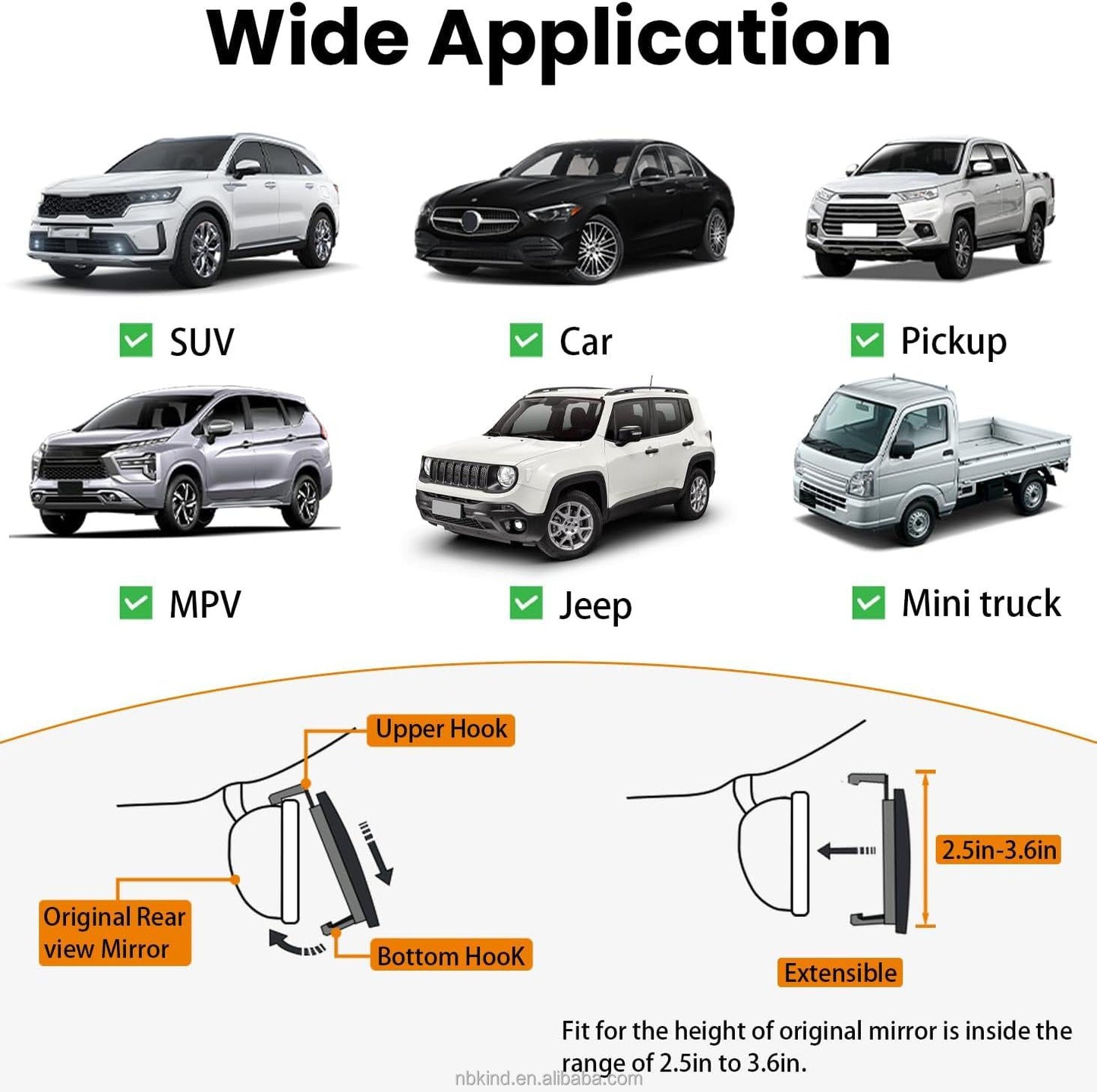 𝗨𝗻𝗶𝘃𝗲𝗿𝘀𝗮𝗹 𝗖𝗮𝗿 𝗥𝗲𝗮𝗿-𝗩𝗶𝗲𝘄 𝗖𝗼𝗻𝘃𝗲𝘅 𝗠𝗶𝗿𝗿𝗼𝗿 – 𝗪𝗶𝗱𝗲 𝗔𝗻𝗴𝗹𝗲 𝗕𝗹𝗶𝗻𝗱-𝗦𝗽𝗼𝘁 𝗥𝗲𝗱𝘂𝗰𝘁𝗶𝗼𝗻, 𝗘𝗮𝘀𝘆 𝗖𝗹𝗶𝗽/𝗔𝗱𝗵𝗲𝘀𝗶𝘃𝗲 𝗜𝗻𝘀𝘁𝗮𝗹𝗹